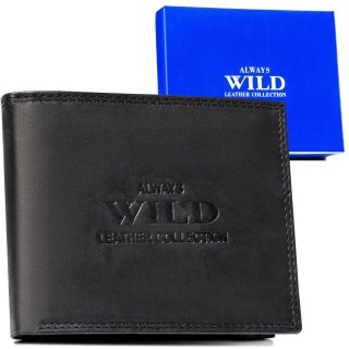 Duży, skórzany portfel męski bez zapięcia - Always Wild