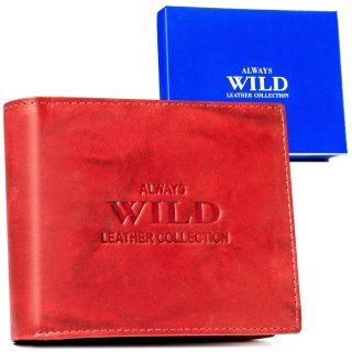 Duży, skórzany portfel męski bez zapięcia - Always Wild
