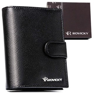 Elegancki, duży portfel męski ze skóry naturalnej - Rovicky