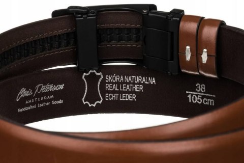Elegancki, skórzany pasek męski z klamrą automatyczną - Peterson Elegancki, skórzany pasek męski z klamrą automatyczną - Peterson