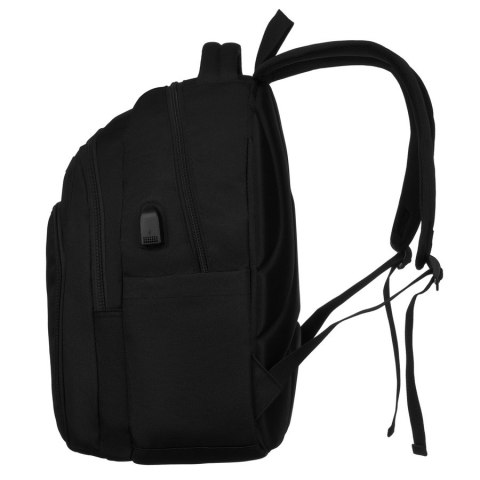Plecak szkolny w kolorze czarnym z portem USB - Peterson