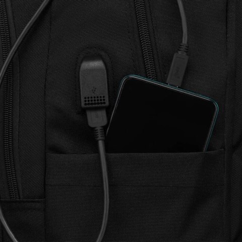 Plecak szkolny w kolorze czarnym z portem USB - Peterson