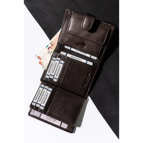 Elegancki portfel męski z ochroną RFID - Rovicky