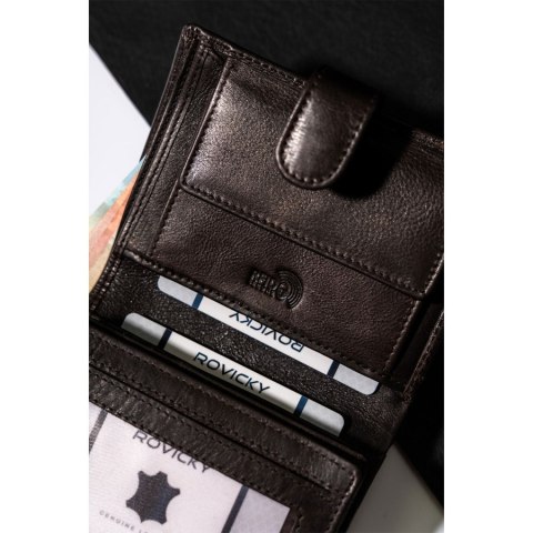 Elegancki portfel męski z ochroną RFID - Rovicky