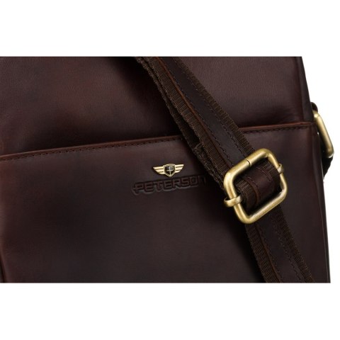Męska torba crossbody ze skóry naturalnej z kieszeniami- Peterson