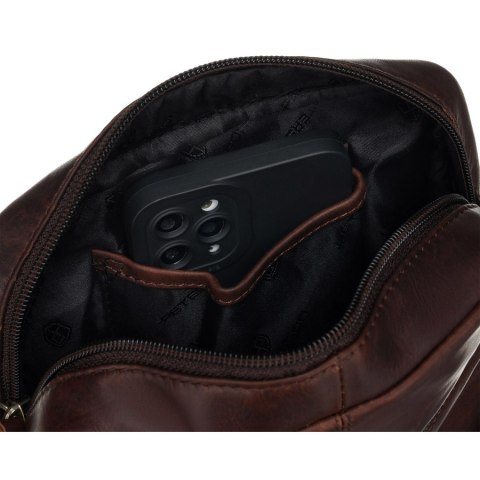 Męska torba crossbody ze skóry naturalnej z kieszeniami- Peterson