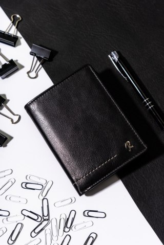 Portfel męski skórzany pionowy z ochroną RFID - Rovicky