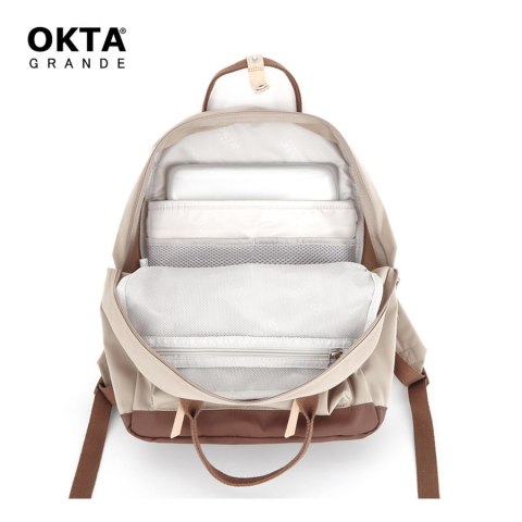 Stylowy plecak z kieszenią na laptopa oliwkowy - Himawari