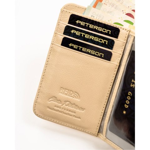 Złoty portfel damski na prezent z RFID - Peterson
