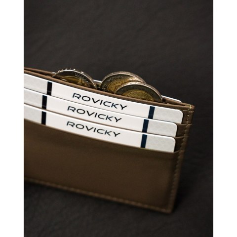Etui na karty ze skóry naturalnej w ciemno beżowym kolorze