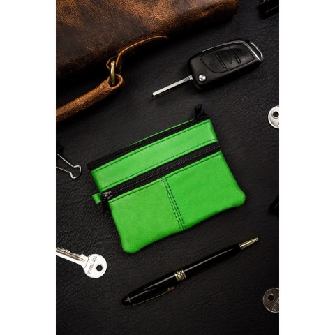 Etui na klucze ze skóry naturalnej w zielonym kolorze Etui na klucze ze skóry naturalnej w zielonym kolorze