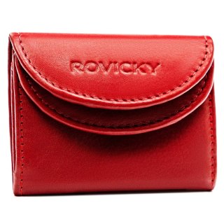 Mały portfel skórzany na monety w czerwonym kolorze - Rovicky