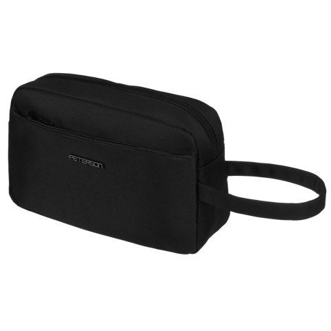 Męska kosmetyczka podróżna z poliestru w czarnym kolorze - Peterson