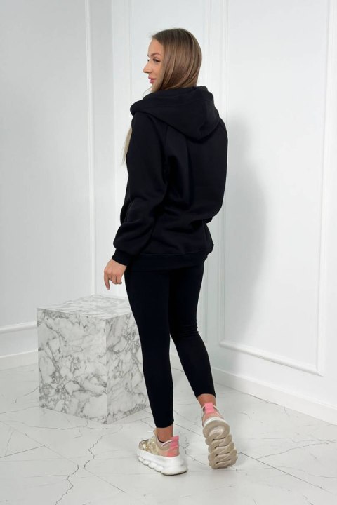 Komplet 3 w 1 bluza, top i legginsy czarny