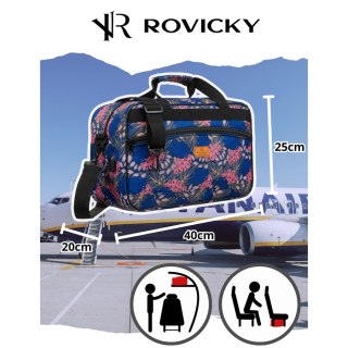 Torba podróżna wyposażona w dopinany pasek i zewnętrzną kieszeń zapinaną suwakiem - Rovicky