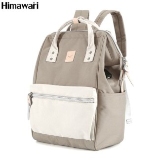 Kremowo-beżowy plecak z miejscem na laptopa i portem USB - Himawari