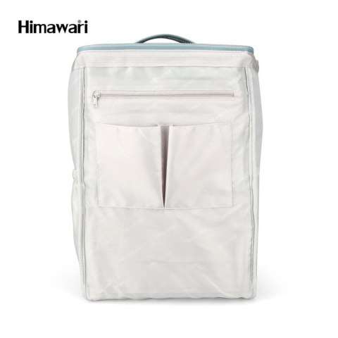Pojemny plecak na laptopa w kolorze ecru i miętowym z portem USB - Himawari