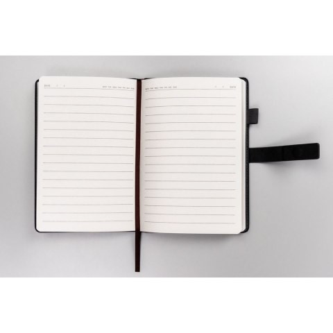 Zestaw prezentowy: czarny notes A5 w linie i długopis z czarnym wkładem - Peterson