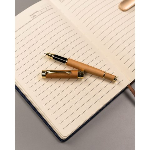Zestaw prezentowy: szary notes A5 i długopis z czarnym wkładem - Peterson