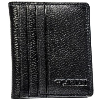 Czarne etui na karty ze skóry naturalnej z systemem RFID - 4U Cavaldi
