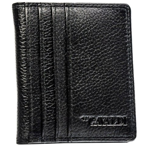 Czarne etui na karty ze skóry naturalnej z systemem RFID - 4U Cavaldi