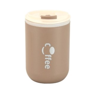 Kubek termiczny 500 ml z rurką – stal nierdzewna, szczelny, brązowy COFFEE CUP07WZ2