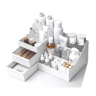 Organizer na Kosmetyki z Szufladami i Przegródkami – Biały 25,5×15,5×11,5 cm CB15B