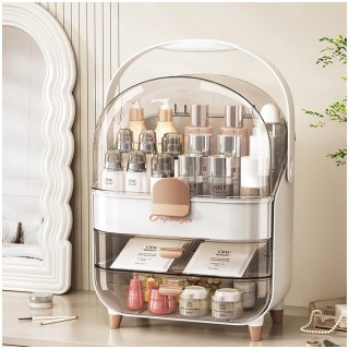 Organizer Szkatułka na Kosmetyki i Biżuterię z Gablotką – Biały 26,5×18,2×34,5 cm CB73