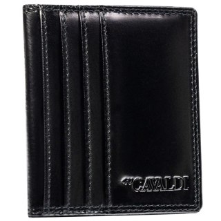 Skórzane, czarne etui na karty bez zapięcia z systemem RFID - 4U Cavaldi
