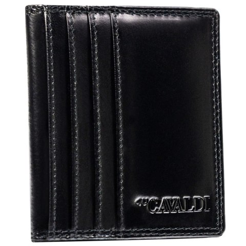 Skórzane, czarne etui na karty bez zapięcia z systemem RFID - 4U Cavaldi
