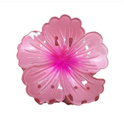 Spinka do włosów klamra XL kwiat HIBISKUS OMBRE róż 7,5 x 7,5cm SP384