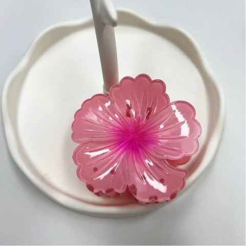 Spinka do włosów klamra XL kwiat HIBISKUS OMBRE róż 7,5 x 7,5cm SP384