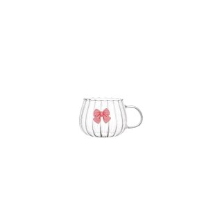 Szklanka Ryflowana „Tulips” z Różową Kokardką – 350 ml SZK158