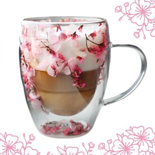 Szklanka Termiczna z Kwiatami w Środku – 300 ml | Szkło Borokrzemowe SZK101