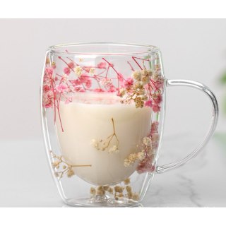 Szklanka Termiczna z Kwiatami Gipsówki w Środku – 300 ml SZK78