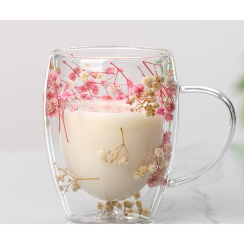 Szklanka Termiczna z Kwiatami Gipsówki w Środku – 300 ml SZK78