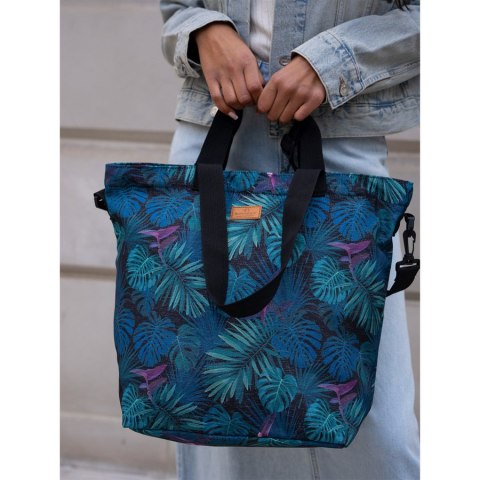 Casualowa torba shopper z zewnętrzną kieszonką - Rovicky