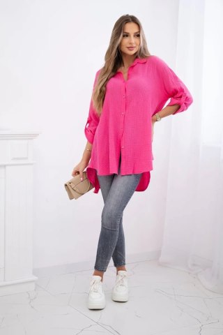 Koszula Damska Muślinowa Oversize Różowa Plus Size – 100% Bawełna | Stylowy Wieszak