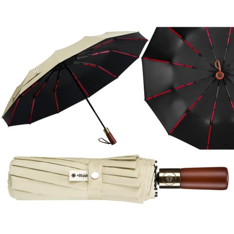 Biały parasol automatyczny Peterson z filtrem UV i pokrowcem – Stylowy Wieszak
