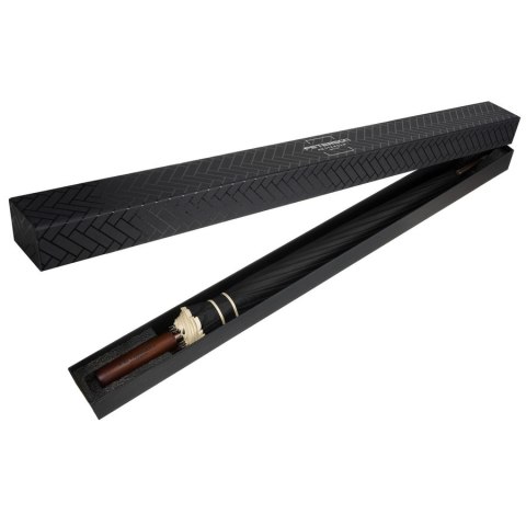 Czarny parasol Peterson z dużą czaszą i stylową drewnianą rączką – Stylowy Wieszak