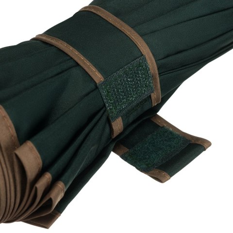 Zielony parasol Peterson z dużą czaszą i drewnianą rączką, w eleganckim pudełku – Stylowy Wieszak
