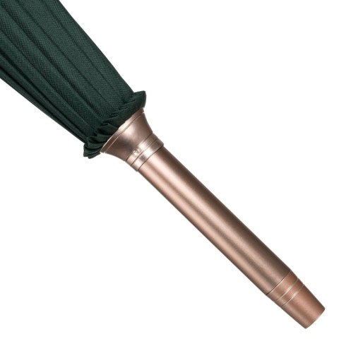 Zielony parasol Peterson z dużą czaszą i drewnianą rączką, w eleganckim pudełku – Stylowy Wieszak