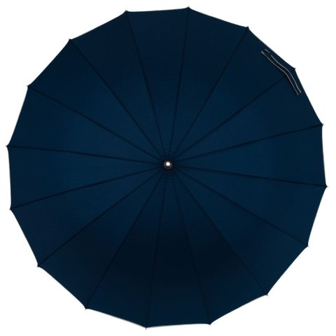 Granatowy parasol Peterson z dużą czaszą, drewnianą rączką i eleganckim opakowaniem – Stylowy Wieszak