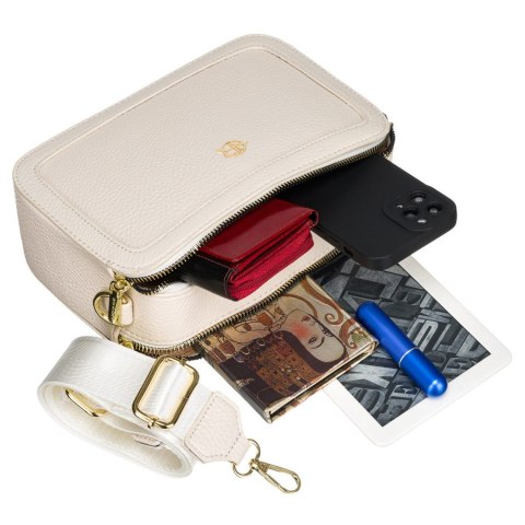 Miejska torebka saszetka na ramię w beżowym kolorze - Rovicky