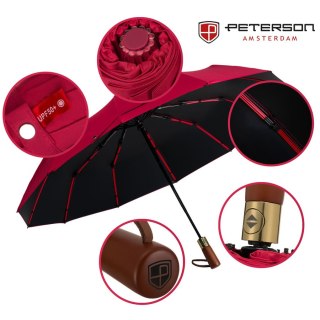 Czerwony Parasol Automatyczny Peterson z Filtracją UV i Pokrowcem