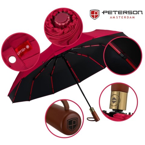 Czerwony parasol automatyczny Peterson z filtrem UV i pokrowcem – Stylowy Wieszak Czerwony parasol automatyczny Peterson z filtrem UV i pokrowcem – Stylowy Wieszak
