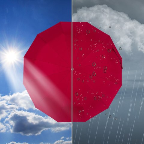 Czerwony parasol automatyczny Peterson z filtrem UV i pokrowcem – Stylowy Wieszak Czerwony parasol automatyczny Peterson z filtrem UV i pokrowcem – Stylowy Wieszak