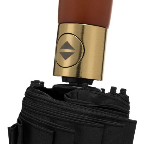 Czarny parasol automatyczny Peterson z filtrem UV, pokrowcem i stalowym trzonem – Stylowy Wieszak