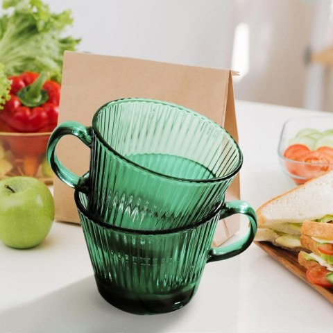 Szklanka ryflowana butelkowa zieleń 380 ml Stylowy Wieszak