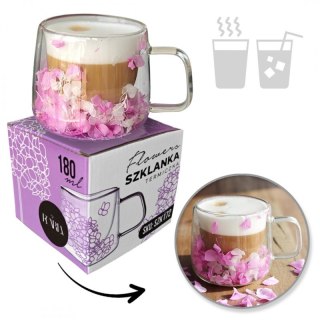 Szklanka Termiczna z Fioletową Hortensją 180 ml – Stylowy Wieszak